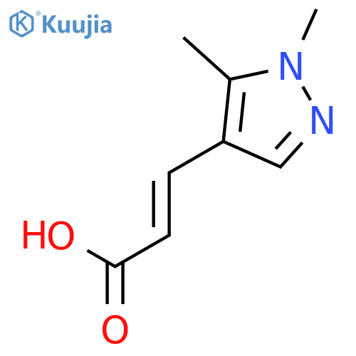 (2E)-3-(1,5-Dimethyl-1H-pyrazol-4-yl)acrylic acid structure