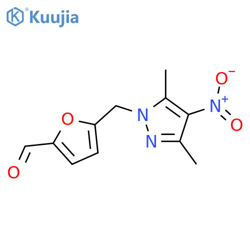 5-(3,5-dimethyl-4-nitro-1H-pyrazol-1-yl)methylfuran-2-carbaldehyde structure