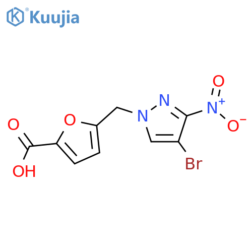 5-(4-bromo-3-nitro-1H-pyrazol-1-yl)methylfuran-2-carboxylic acid structure