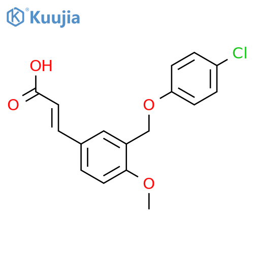 3-{3-(4-chlorophenoxy)methyl-4-methoxyphenyl}prop-2-enoic acid structure