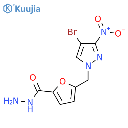 5-(4-Bromo-3-nitro-1H-pyrazol-1-yl)methyl-2-furohydrazide structure