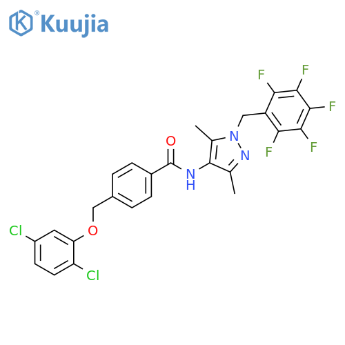 <br>4-(2,5-Dichloro-phenoxymethyl)-N-(3,5-dimethyl-1-pentafluorophenylmethyl-1H -pyrazol-4-yl)-benzamide structure