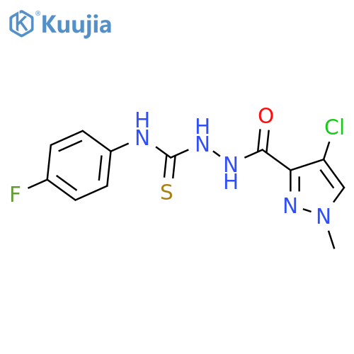 <br>2-[(4-chloro-1-methyl-1H-pyrazol-3-yl)carbonyl]-N-(4-fluorophenyl)hydrazine carbothioamide structure