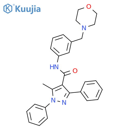 <br>5-Methyl-1,3-diphenyl-1H-pyrazole-4-carboxylic acid (3-morpholin-4-ylmethyl -phenyl)-amide structure