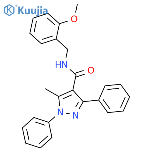 5-Methyl-1,3-diphenyl-1H-pyrazole-4-carboxylic acid 2-methoxy-benzylamide structure