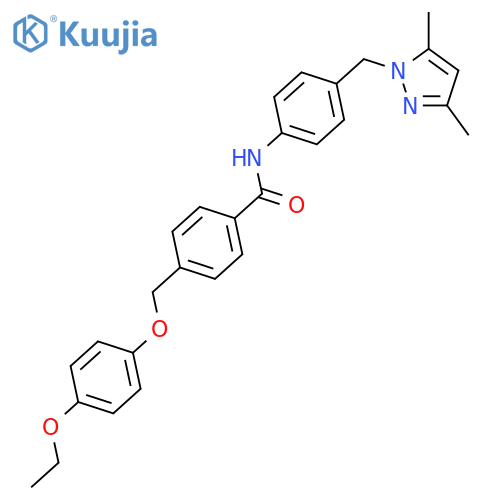 <br>N-[4-(3,5-Dimethyl-pyrazol-1-ylmethyl)-phenyl]-4-(4-ethoxy-phenoxymethyl)-b enzamide structure