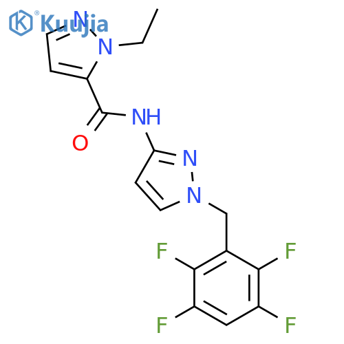 <br>1-ethyl-N-[1-(2,3,5,6-tetrafluorobenzyl)-1H-pyrazol-3-yl]-1H-pyrazole-5-car boxamide structure