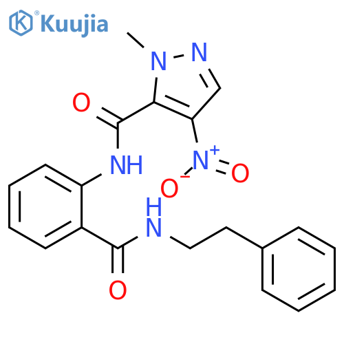 <br>1-methyl-4-nitro-N-(2-{[(2-phenylethyl)amino]carbonyl}phenyl)-1H-pyrazole-5 -carboxamide structure