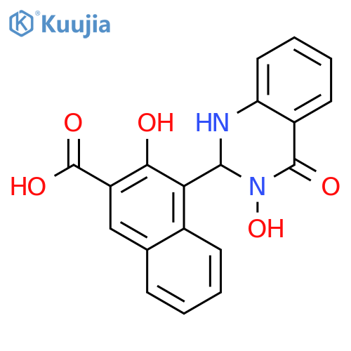<br>3-hydroxy-4-(3-hydroxy-4-oxo-1,2,3,4-tetrahydroquinazolin-2-yl)-2-naphthoic  acid structure