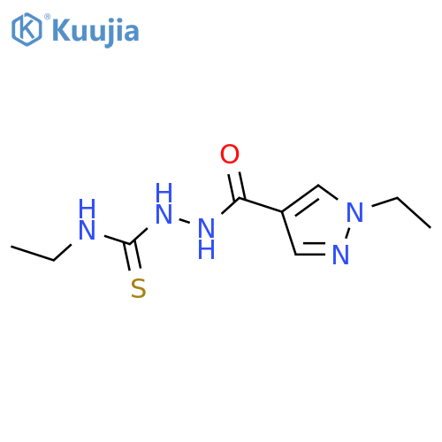 N-ethyl-2-[(1-ethyl-1H-pyrazol-4-yl)carbonyl]hydrazinecarbothioamide structure
