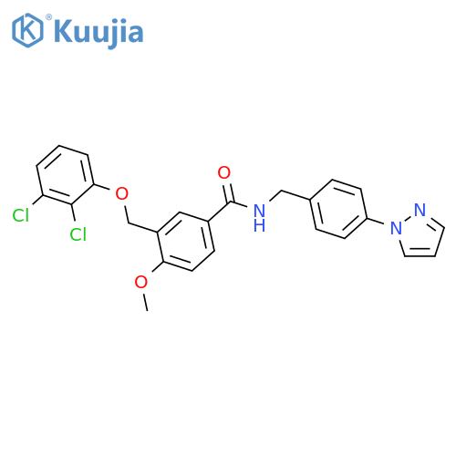 <br>3-(2,3-Dichloro-phenoxymethyl)-4-methoxy-N-(4-pyrazol-1-yl-benzyl)-benzamid e structure