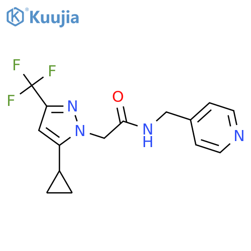 <br>2-[5-cyclopropyl-3-(trifluoromethyl)-1H-pyrazol-1-yl]-N-(pyridin-4-ylmethyl )acetamide structure