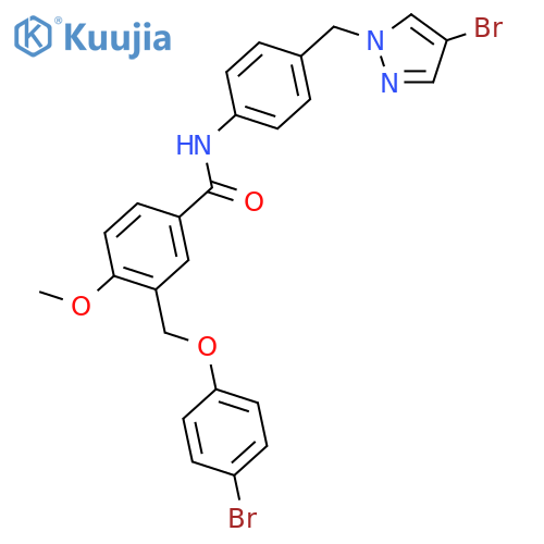 <br>3-(4-Bromo-phenoxymethyl)-N-[4-(4-bromo-pyrazol-1-ylmethyl)-phenyl]-4-metho xy-benzamide structure