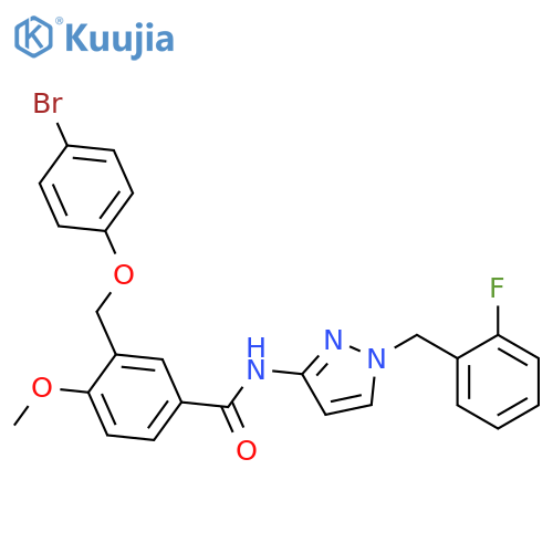 <br>3-(4-Bromo-phenoxymethyl)-N-[1-(2-fluoro-benzyl)-1H-pyrazol-3-yl]-4-methoxy -benzamide structure