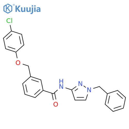 N-(1-benzyl-1H-pyrazol-3-yl)-3-[(4-chlorophenoxy)methyl]benzamide structure