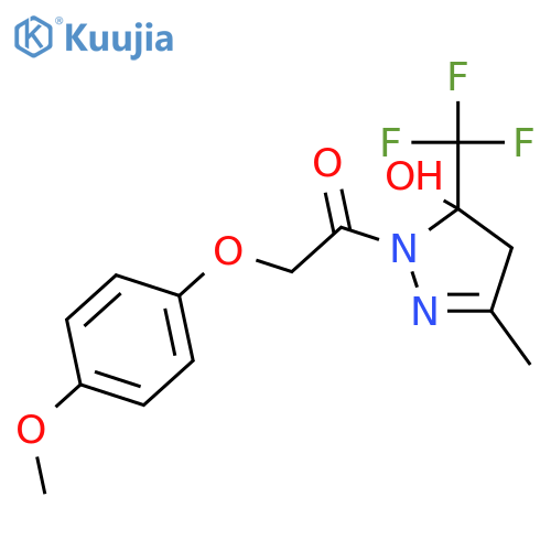 <br>1-(5-Hydroxy-3-methyl-5-trifluoromethyl-4,5-dihydro-pyrazol-1-yl)-2-(4-meth oxy-phenoxy)-ethanone structure