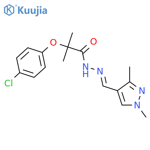 <br>2-(4-Chloro-phenoxy)-2-methyl-propionic acid (1,3-dimethyl-1H-pyrazol-4-ylm ethylene)-hydrazide structure