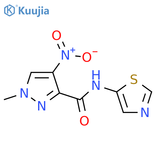 1-methyl-4-nitro-n-(1,3-thiazol-5-yl)-1h-pyrazole-3-carboxamide structure