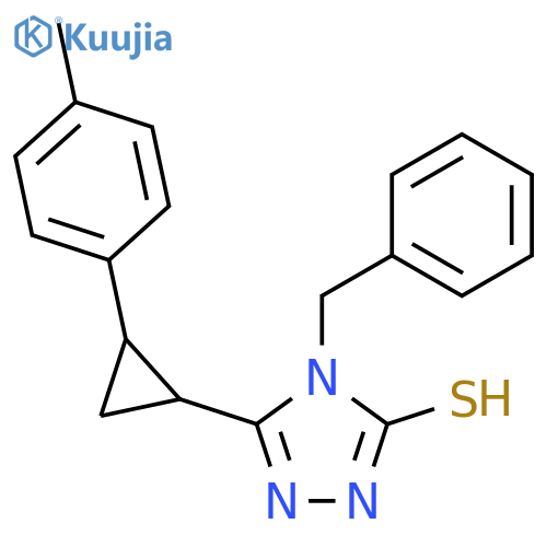 <br>4-benzyl-5-[2-(4-methylphenyl)cyclopropyl]-4H-1,2,4-triazol-3-yl hydrosulfi de structure