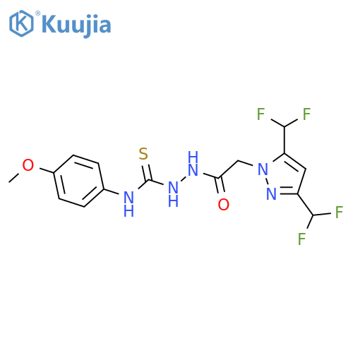 <br>2-{[3,5-bis(difluoromethyl)-1H-pyrazol-1-yl]acetyl}-N-(4-methoxyphenyl)hydr azinecarbothioamide structure