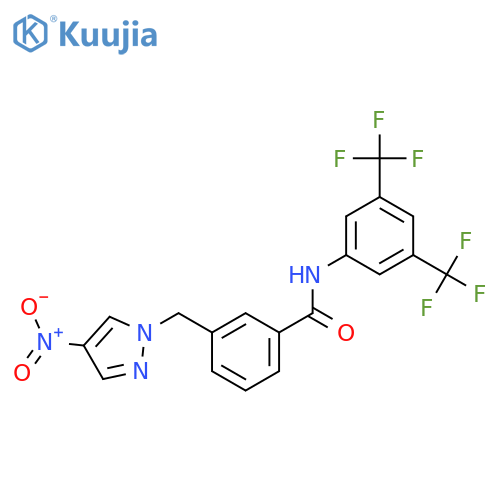 N-(3,5-Bis-trifluoromethyl-phenyl)-3-(4-nitro-pyrazol-1-ylmethyl)-benzamide structure