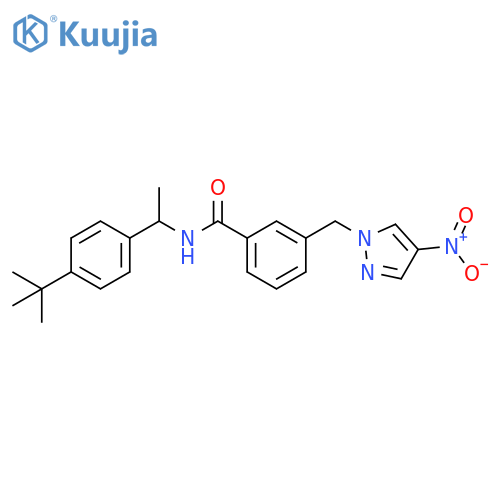 N-[1-(4-tert-Butyl-phenyl)-ethyl]-3-(4-nitro-pyrazol-1-ylmethyl)-benzamide structure