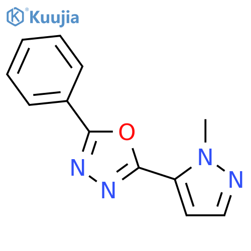 2-(1-methyl-1H-pyrazol-5-yl)-5-phenyl-1,3,4-oxadiazole structure