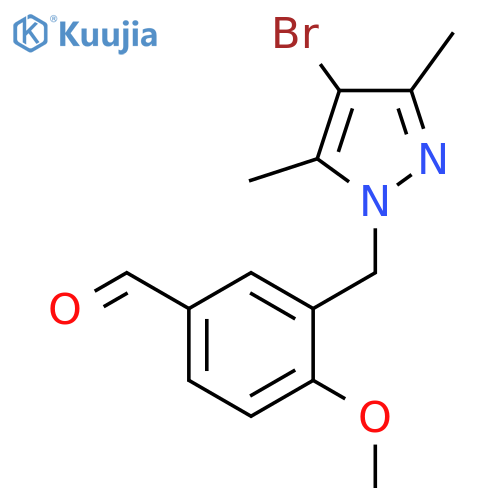 3-(4-Bromo-3,5-dimethyl-1H-pyrazol-1-yl)methyl-4-methoxybenzaldehyde structure