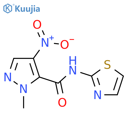 1-methyl-4-nitro-n-(1,3-thiazol-2-yl)-1h-pyrazole-5-carboxamide structure