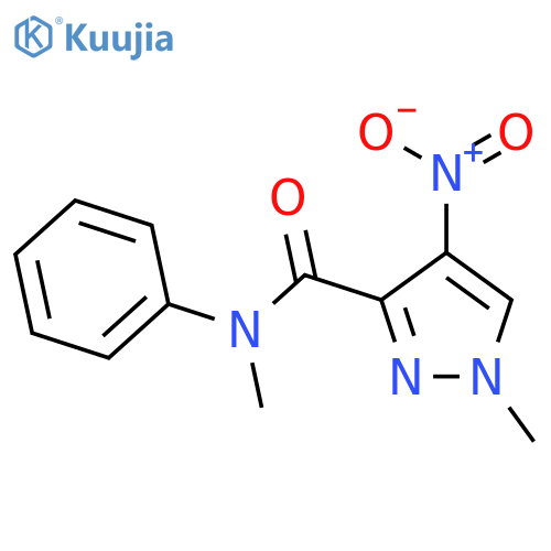 N,1-dimethyl-4-nitro-N-phenyl-1H-pyrazole-3-carboxamide structure