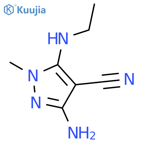 3-amino-5-(ethylamino)-1-methyl-1H-Pyrazole-4-carbonitrile structure