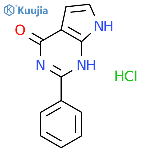 4H-Pyrrolo[2,3-d]pyrimidin-4-one, 1,7-dihydro-2-phenyl-, hydrochloride structure