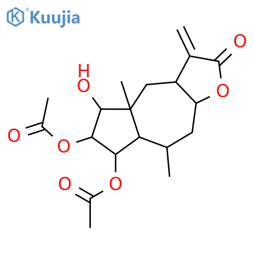 (3aR,4aS,5R,6S,7R,7aS,8R,9aR)-5-hydroxy-4a,8-dimethyl-3-methylidene-2-oxododecahydroazuleno[6,5-b]furan-6,7-diyl diacetate structure
