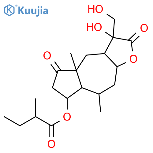 (3R,3aS,4aS,7S,7aS,8R,9aR)-3-hydroxy-3-(hydroxymethyl)-4a,8-dimethyl-2,5-dioxododecahydroazuleno[6,5-b]furan-7-yl 2-methylbutanoate structure