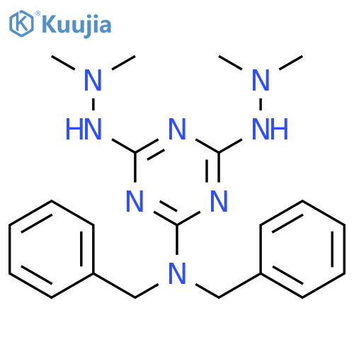 1,3,5-Triazine-2,4(1H,3H)-dione, 6-[bis(phenylmethyl)amino]-,bis(dimethylhydrazone) structure