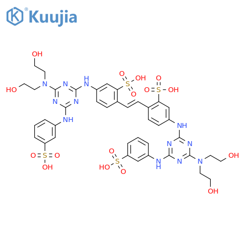 Benzenesulfonic acid,2,2'-(1,2-ethenediyl)bis[5-[[4-[bis(2-hydroxyethyl)amino]-6-[(3-sulfophenyl)amino]-1,3,5-triazin-2-yl]amino]- structure