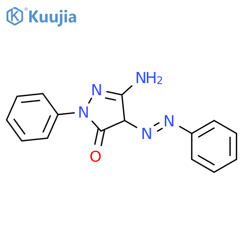 3H-Pyrazol-3-one, 5-amino-2,4-dihydro-2-phenyl-4-(phenylazo)- structure