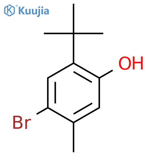 4-bromo-2-tert-butyl-5-methylphenol structure