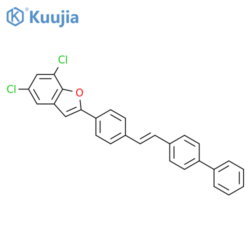 Benzofuran, 2-[4-(2-[1,1'-biphenyl]-4-ylethenyl)phenyl]-5,7-dichloro- structure