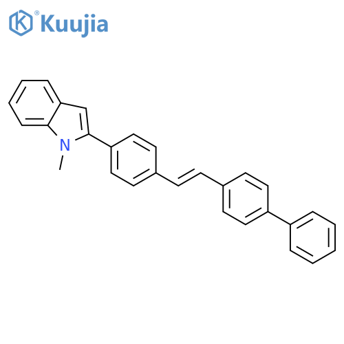 1H-Indole, 2-[4-(2-[1,1'-biphenyl]-4-ylethenyl)phenyl]-1-methyl- structure