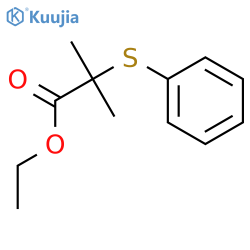 Propanoic acid, 2-methyl-2-(phenylthio)-, ethyl ester structure
