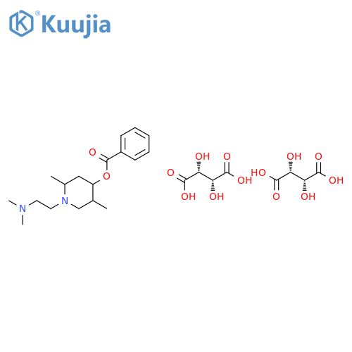 1-[2-(dimethylamino)ethyl]-2,5-dimethylpiperidin-4-yl benzoate bis(2,3-dihydroxybutanedioate) (salt) structure