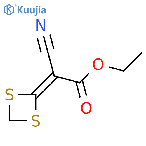 Acetic acid, cyano-1,3-dithietan-2-ylidene-, ethyl ester structure