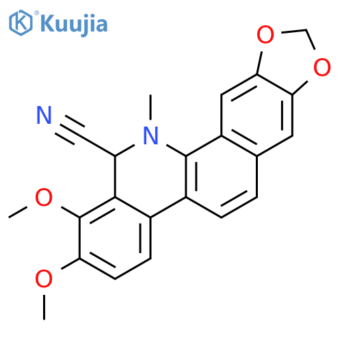 1,2-Dimethoxy-12-methyl-12,13-dihydro-[1,3]dioxolo[4',5':4,5]benzo[1,2-c]phenanthridin-13-carbonitril structure