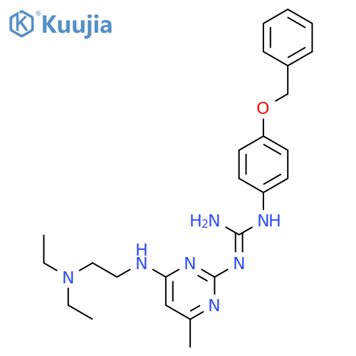1-[4-(benzyloxy)phenyl]-2-(4-{[2-(diethylamino)ethyl]amino}-6-methylpyrimidin-2-yl)guanidine structure