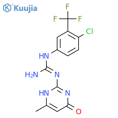 Guanidine,N-[4-chloro-3-(trifluoromethyl)phenyl]-N'-(1,4-dihydro-6-methyl-4-oxo-2-pyrimidinyl)-(9CI) structure