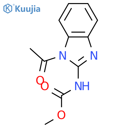 Carbamic acid, (1-acetyl-1H-benzimidazol-2-yl)-, methyl ester structure