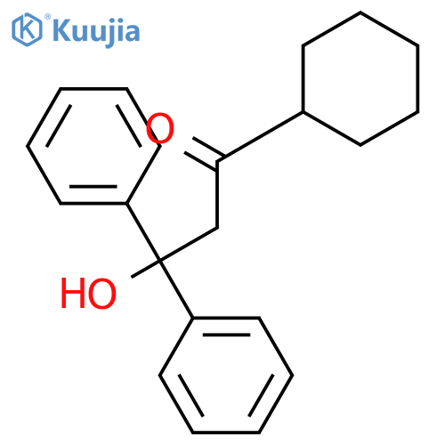 1-cyclohexyl-3-hydroxy-3,3-diphenylpropan-1-one structure