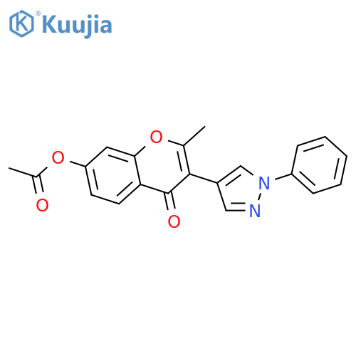 2-Methyl-4-oxo-3-(1-phenyl-1H-pyrazol-4-yl)-4H-chromen-7-yl acetate structure