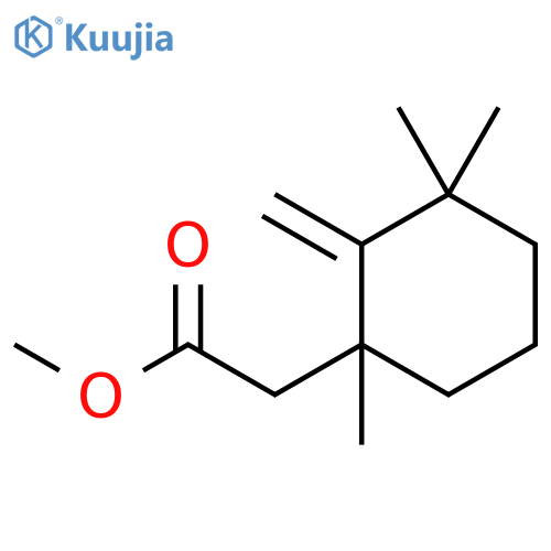 CYCLOHEXANEACETIC ACID, 1,3,3-TRIMETHYL-2-METHYLENE-, METHYL ESTER structure